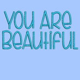 You Are Beautiful Embroidery alphabet Font Set